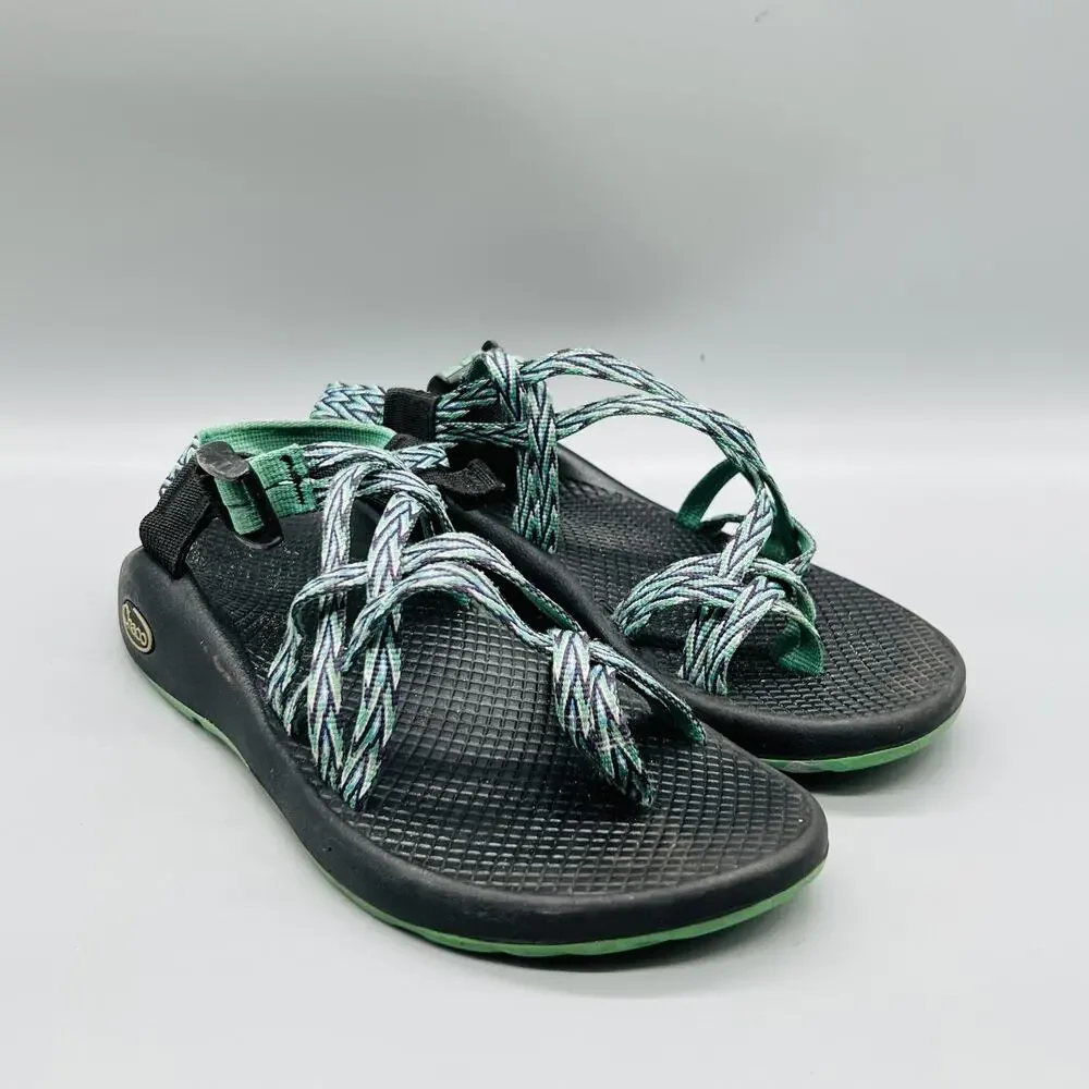 Chaco Sandals Womens 8 Green Synthetic Strappy Adjustable Hiking Outdoor Shoes